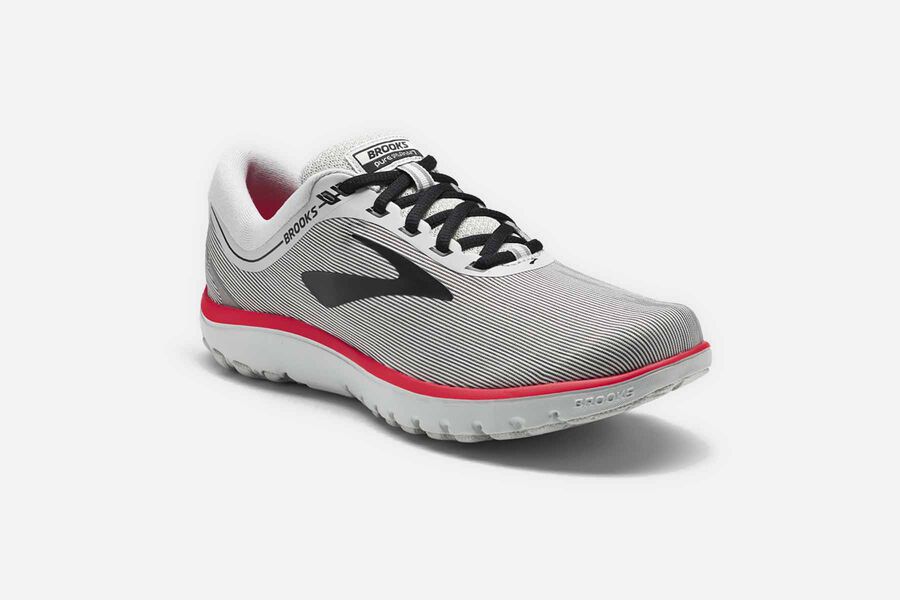 Brooks Pureflow 7 Road Loopschoenen Dames - Grijs/Zwart/Roze - 361490UXV